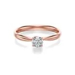 Pierścionek z diamentem różowe złoto